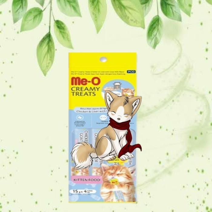 Me-O / MEO CREAMY KITTEN CHICKEN & LIVER with GOAT MILK snack kucing