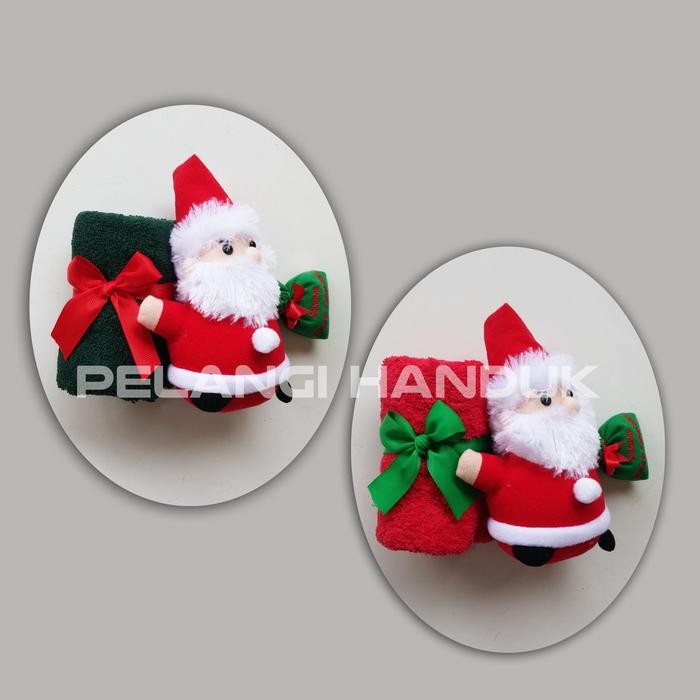 Paket Handuk + Boneka Santa / Souvenir Natal / Kado Natal / Christmas