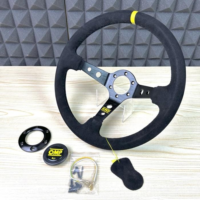 Terbaru Omp Stir Racing Mobil Kulit Suede Celong 14 Inch Universal Original