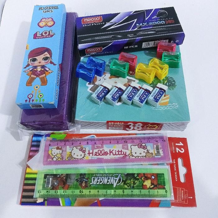 

Buku Tulis Set Anak sekolah Komplit Siap masuk Sekolah Alat Set sekolah Belajar Stationery Peralatan