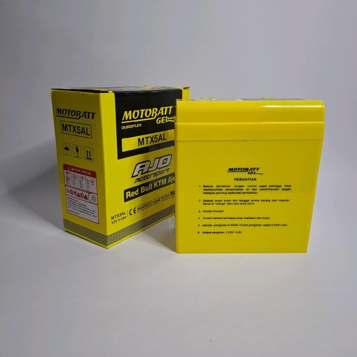 Aki Motor Yamaha Mio Sporty, Vega Zr, Jupiter Mx Old, Motobatt Mtx5Al Gel/Aki Kering