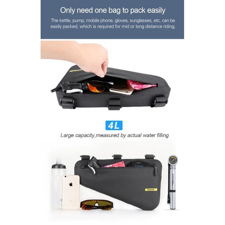Tas Frame Sepeda Rhinowalk 4L X20654 Bike Frame Bag Roadbike Mtb