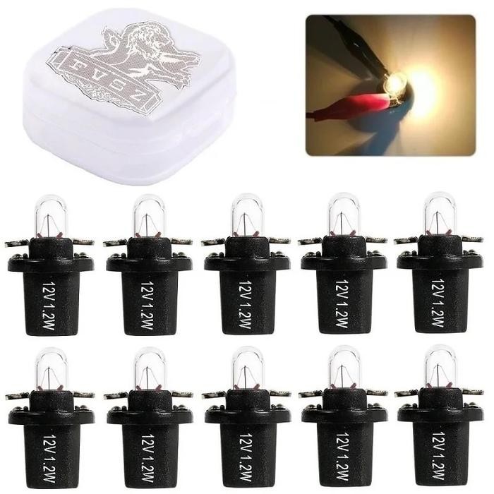 10Pcs T5 B8.5D B8.4D 12V 1.2W Car Instrument Bulbs Halogen Lamp For