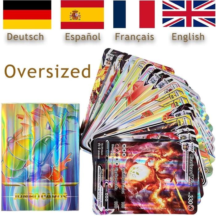 Oversized Pokemon Cards Jumbo Letters Holographic Shiny Vstar Vmax GX