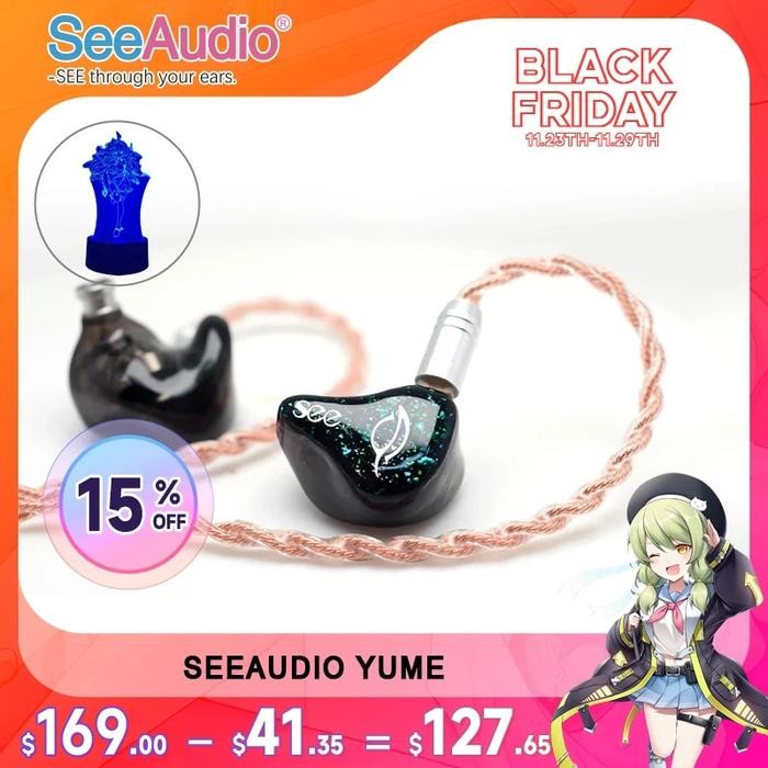 SeeAudio Yume Earphones HiFi In-Ear sports music wired Headphones