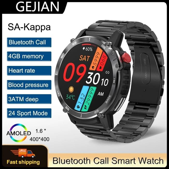 GEJIAN Sport Watches for Men IP68 Waterproof C22 Smartwatch 4G ROM