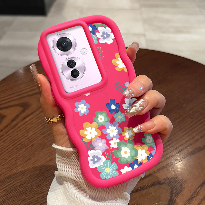 Casing Untuk OPPO Reno 11F 5G Case Casing Daisy HP Cesing pelindung Silikon Softcase Macaron Kasing
