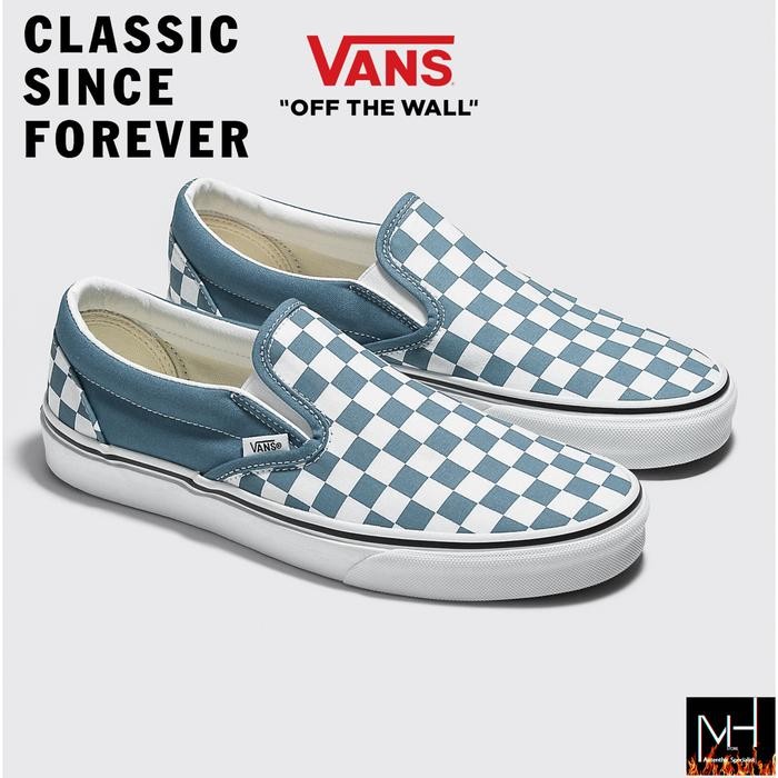 Vans Slip-On Shoe Checkerboard Blue mirage Classic Original 100%