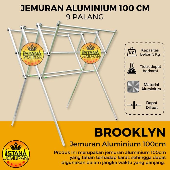 Rak Jemuran Baju Handuk Aluminium Mini 100Cm Kecil 100 Cm -Gratisongkir