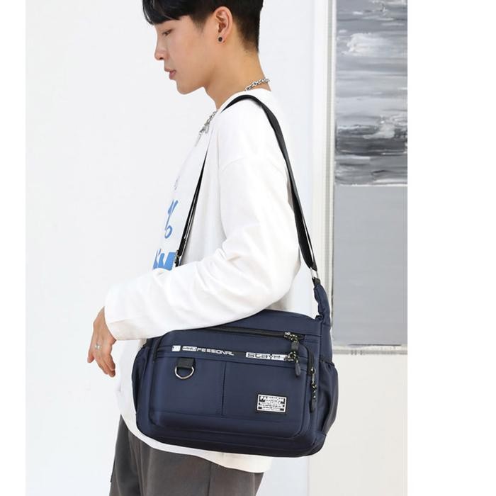 TAS BAPAK - Tas Selempang Pria Bahan Mikro Motif Profesional Ukuran 27x10x22 cm Bisa Buat Tas