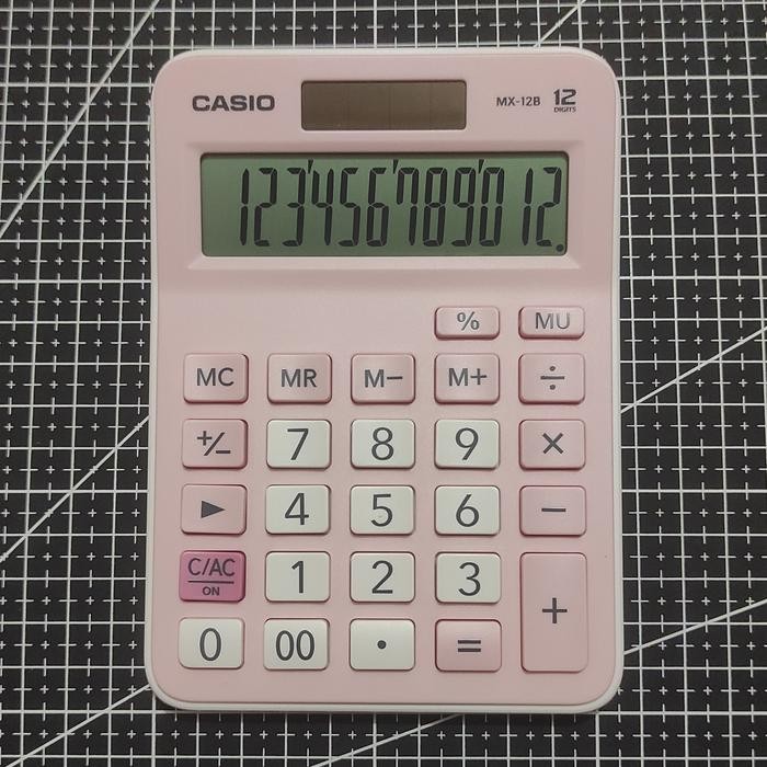 

Kalkulator Meja 12 Digit Ukuran Kecil Casio MX-12 Pink Original