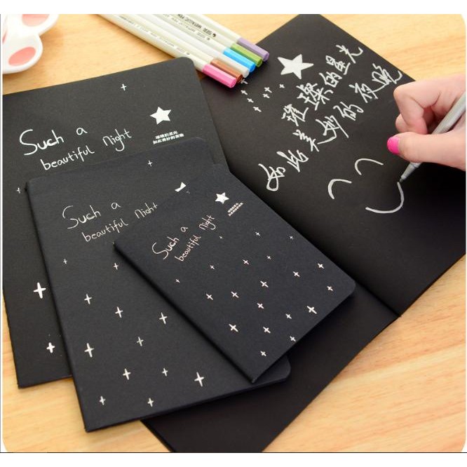 

BUKU HITAM / Black Paper / Buku Kertas Hitam Polos / Black Scrap Book Hitam / Notebook DIY Hitam