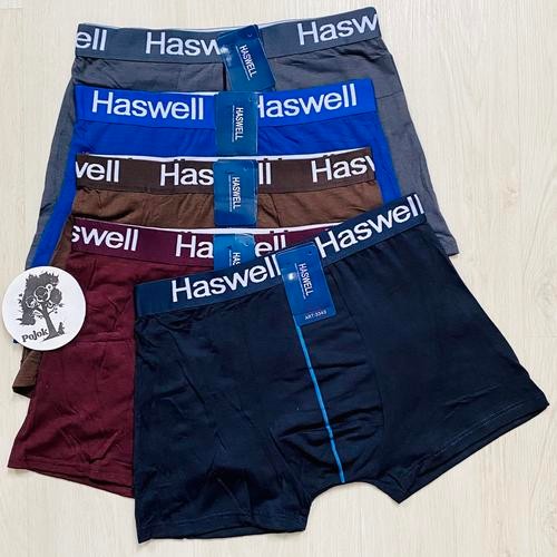 (3pc) CD boxer HASWELL segiempat / Celana Dalam pria dewasa  impor Katun Sport