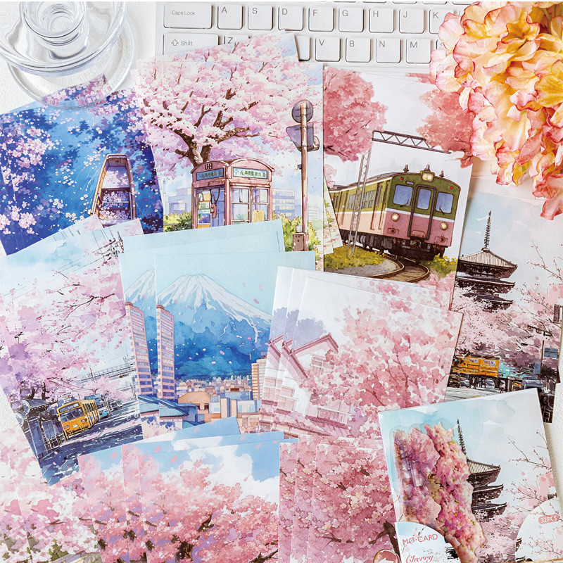 

2Style 96Pcs/bag Heart Journey Series Landscape Material Paper Creative Handbook Stickers DIY Photo