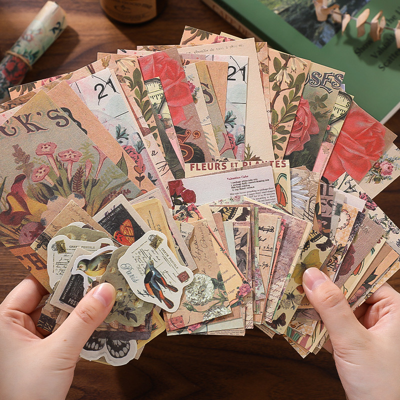 

100 pcs/pack Vintage Memo Paper Set DIY Scrapbooking School Supplies Decor Junk Journal Marking