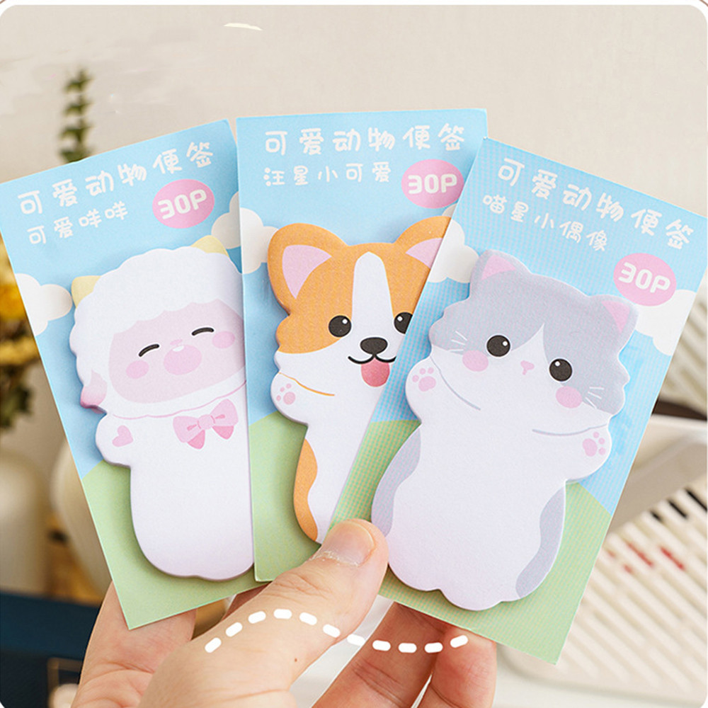 

1 Pieces Lytwtw's Lovely Animal Rabbit Bear Dog Sticky Notes Memo Pad Paper School Supplies Planner