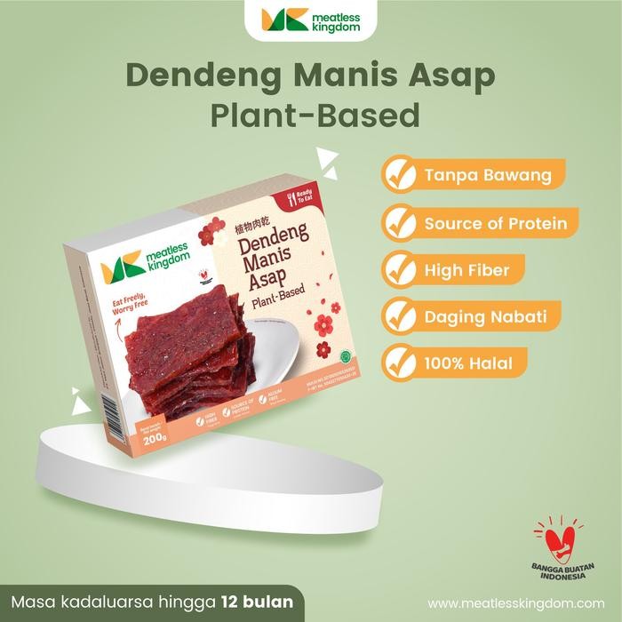 

Dendeng Manis Asap Nabati Meatless Kingdom Kaya Serat & Sumber Protein Food Msg Kecap