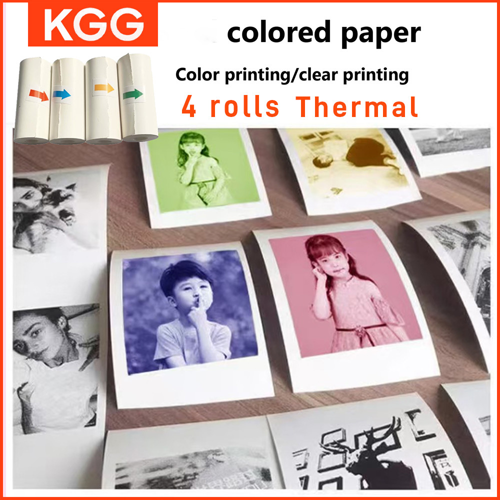 

New 4 Rolls Colors Thermal Paper for Color Printing Paper for Instant Printing Camera Kids Color