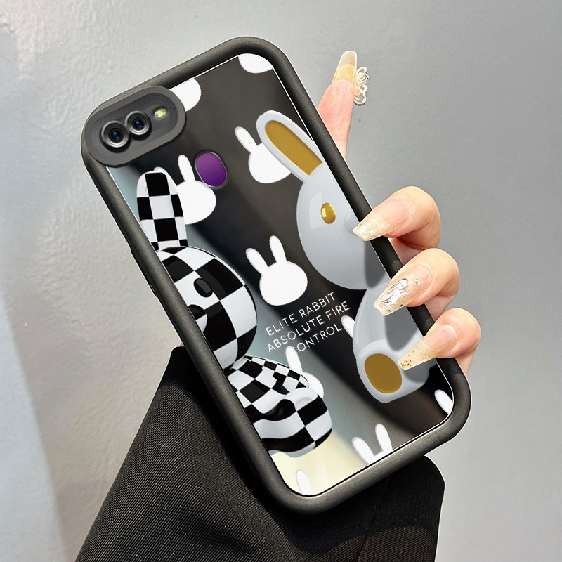 Casing Hp OPPO F9 F9 Pro A7x Realme 2 Pro Realme U1 Case Softcase Kesing Kelinci Hitam Putih ponsel 