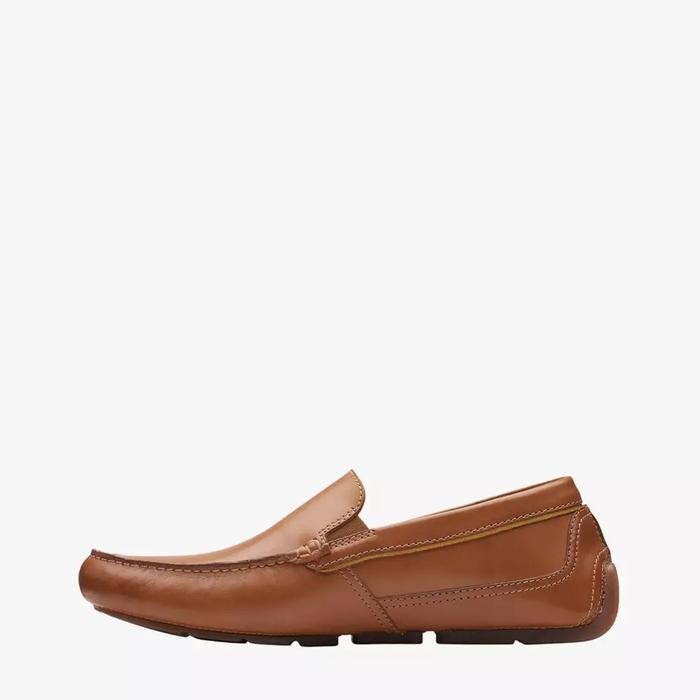 Clarks Markman Plain Leather Original Men'S Loafers Shoes - Tan