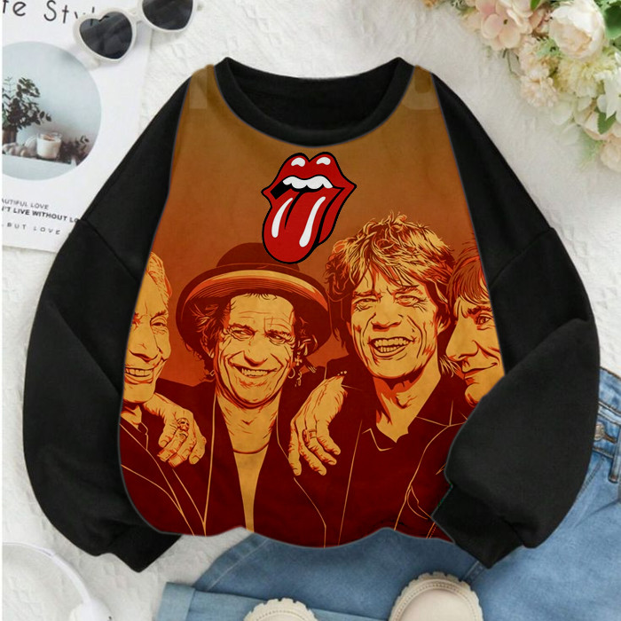 Jaket Sweater Rolling StonesFilm Animasi Kartun Super Hero S1 Crewneck Sablon Yang menyatu dengan ka