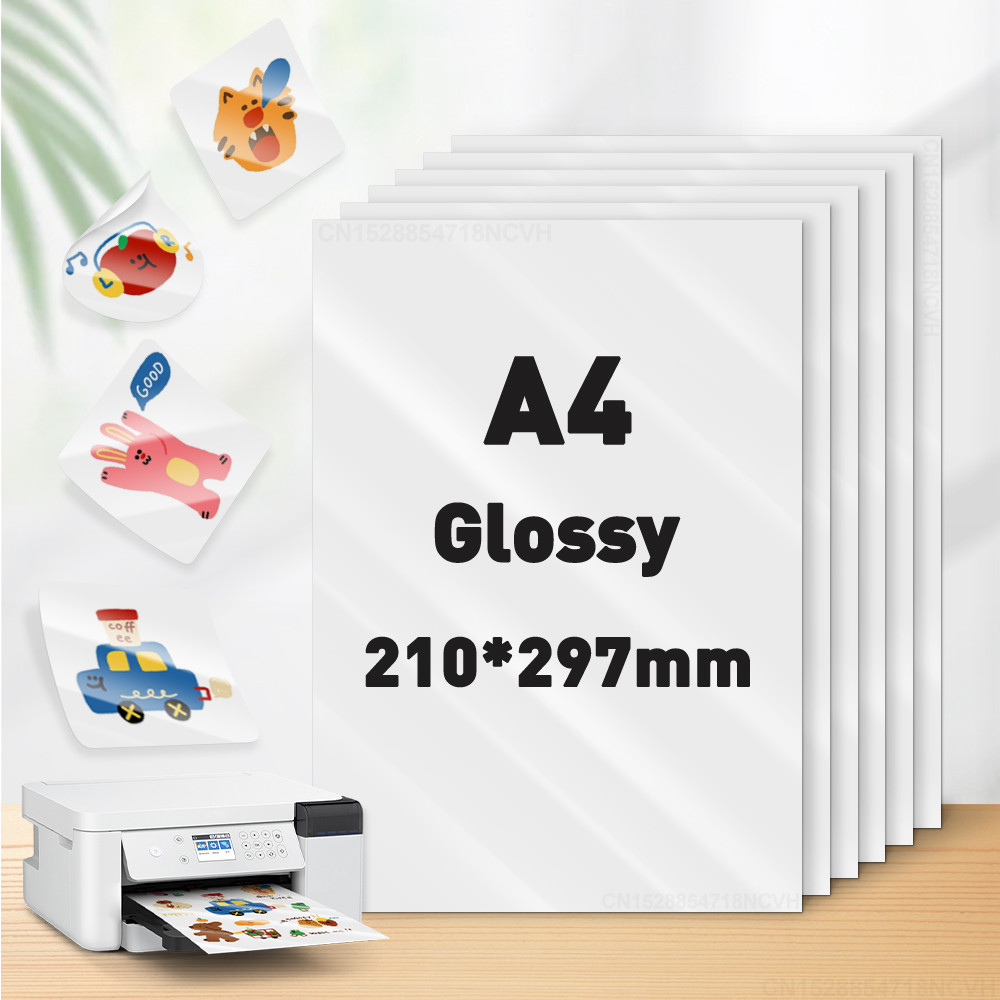 

10 Sheets Glossy Printable Adhesive Paper A4 Vinyl Sticker Self-adhesive Paper Waterproof Print