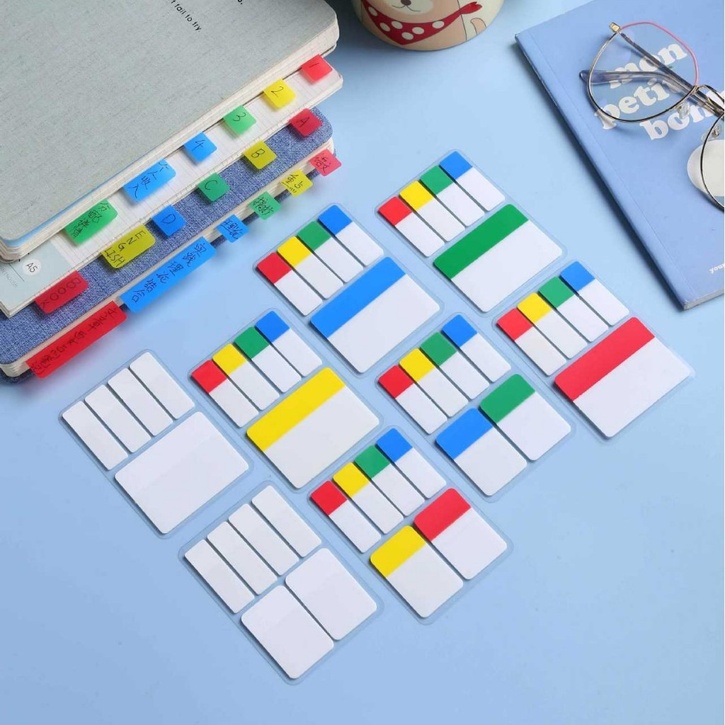 

100/120Sheets Colorful Transparent Fluorescent Index Tabs Sticky Note Page Marker Planner Stickers