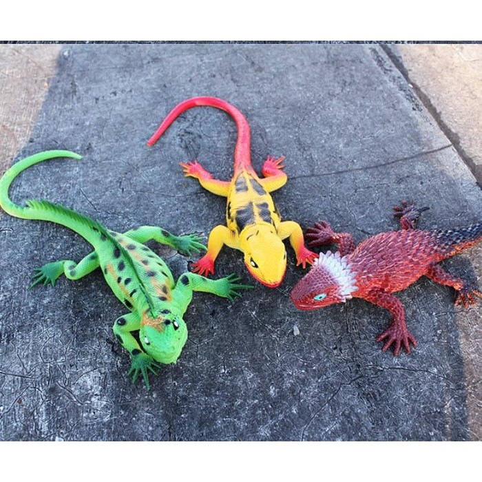 MAINAN ANAK HEWAN REPTIL KADAL CICAK KARET DIPENCET BUNYI BERSUARA KUALITAS PREMIUM UKURAN BESAR 6