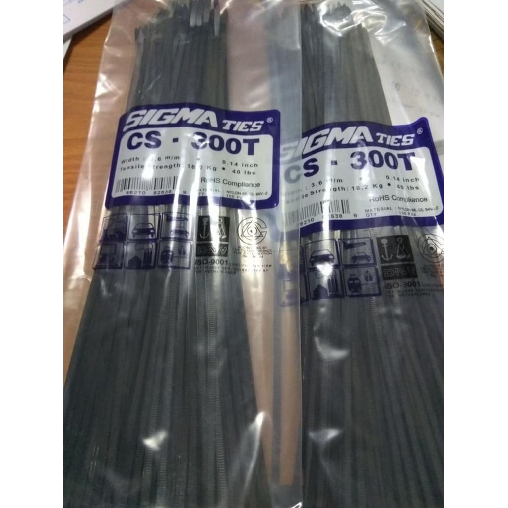 

kabel Ties Sigma 300 x 3.6 mm (warna hitam dan putih)