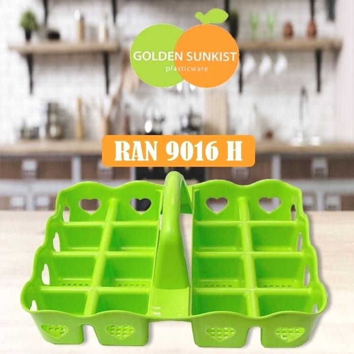 Rak keranjang plastik tempat aqua 16 gelas