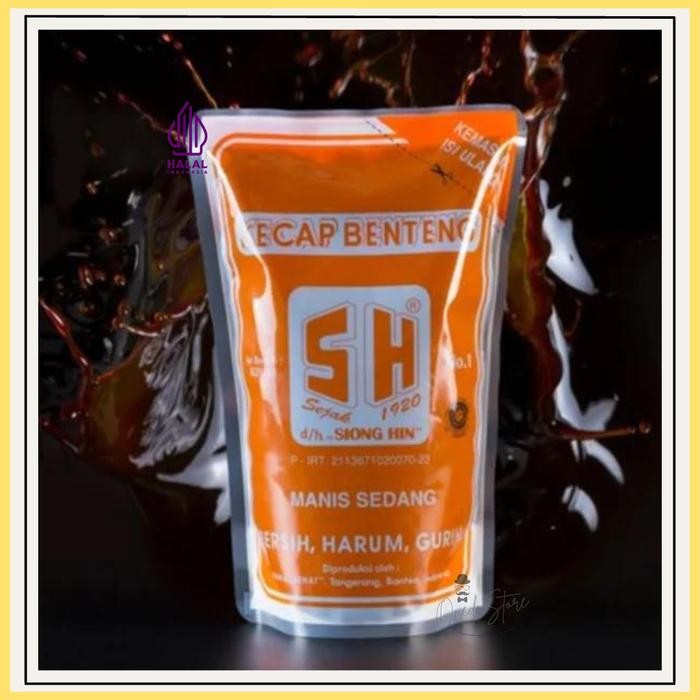 

New Kecap SH Benteng Refil Ukuran 620 ML Hitam Kuning Manis