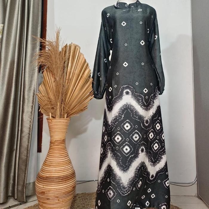 (Allthebest) GAMIS NURA JUMBO SUTRA VELVET DRESS BATIK JUMPUTAN ETNIK HANDMADE
