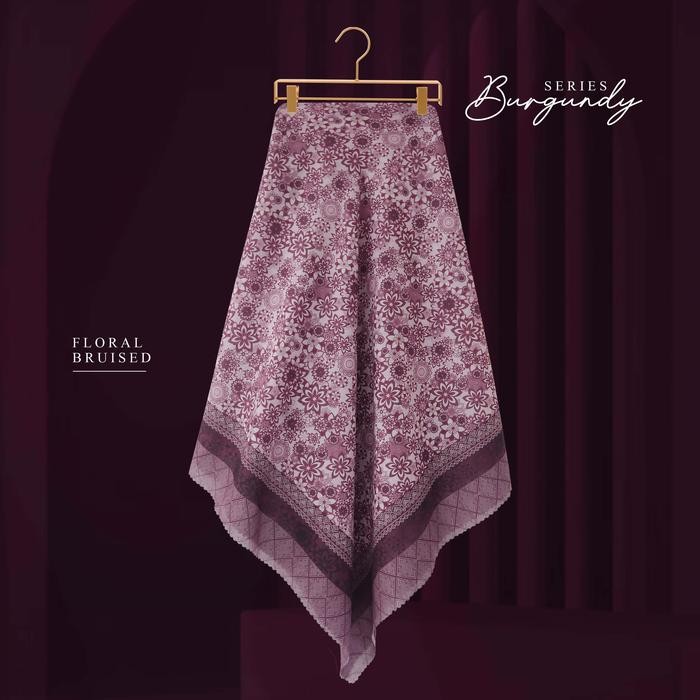 (Allthebest) Hijab Segi Empat / Syari Motif /Jilbab Jumbo Burgundy Series 140x140, 130x130 & 120x120