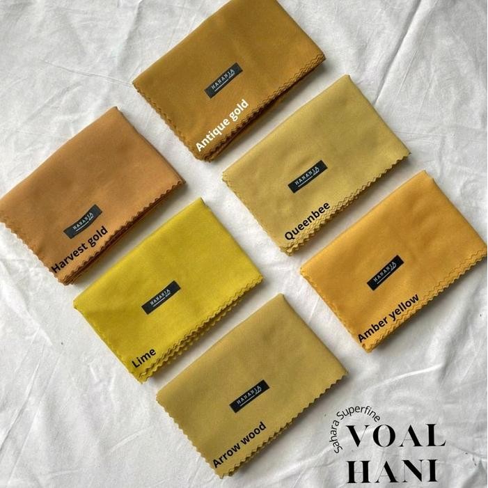 (Allthebest) HANANIA LABEL- HANI VOAL SAHARA SUPERFINE KUNING AMBER YELLOW SUNNY SIDE ARROW WOOD