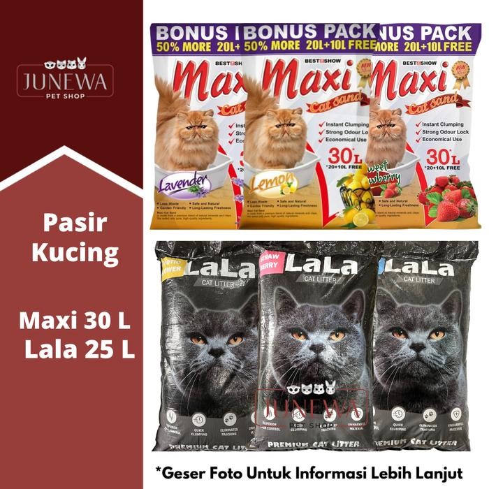 Pasir Kucing Gumpal Wangi Maxi 30 Liter Lala 25 Liter