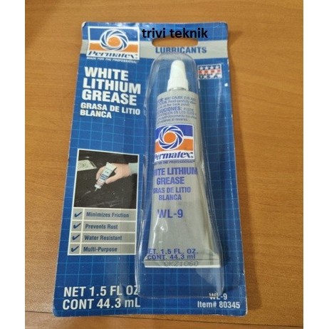 Permatex 80345 White Lithium Grease, Gemuk Lithium Putih Wl 9