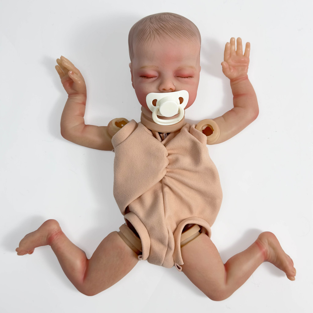 Npk 18Inches Already Painted Sleeping Bebe Deliah Doll Kits Reborn Doll Unassembly Diy Reborn Doll