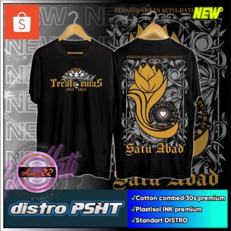 Ori KAOS PSHT SATU ABAD TERATE EMAS NEW (KODE A1) PANJANG