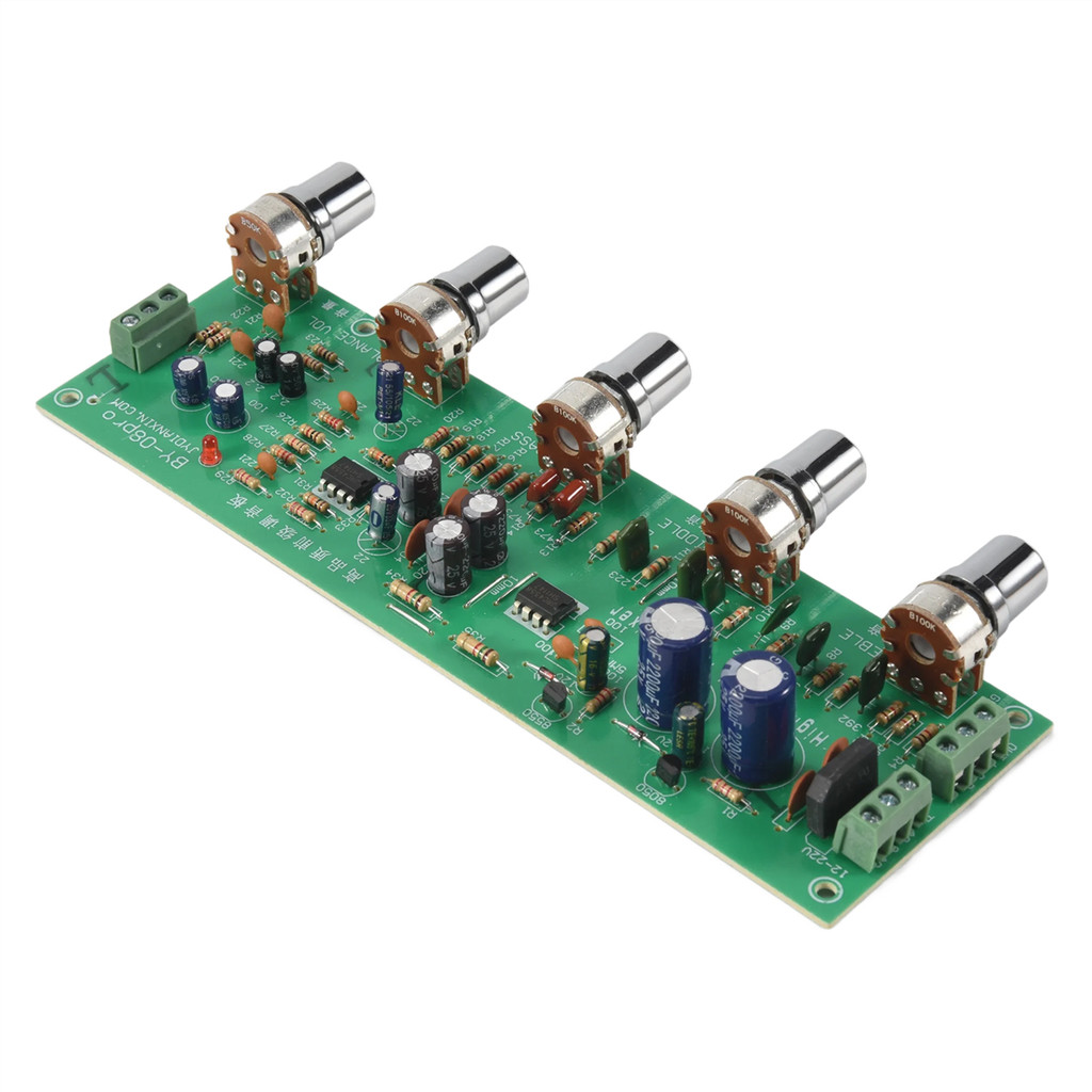 2.0 HIFI AN4558 Audio Preamplifier Bass Midrange Treble Balance Adjustable Audio Preamp Finished