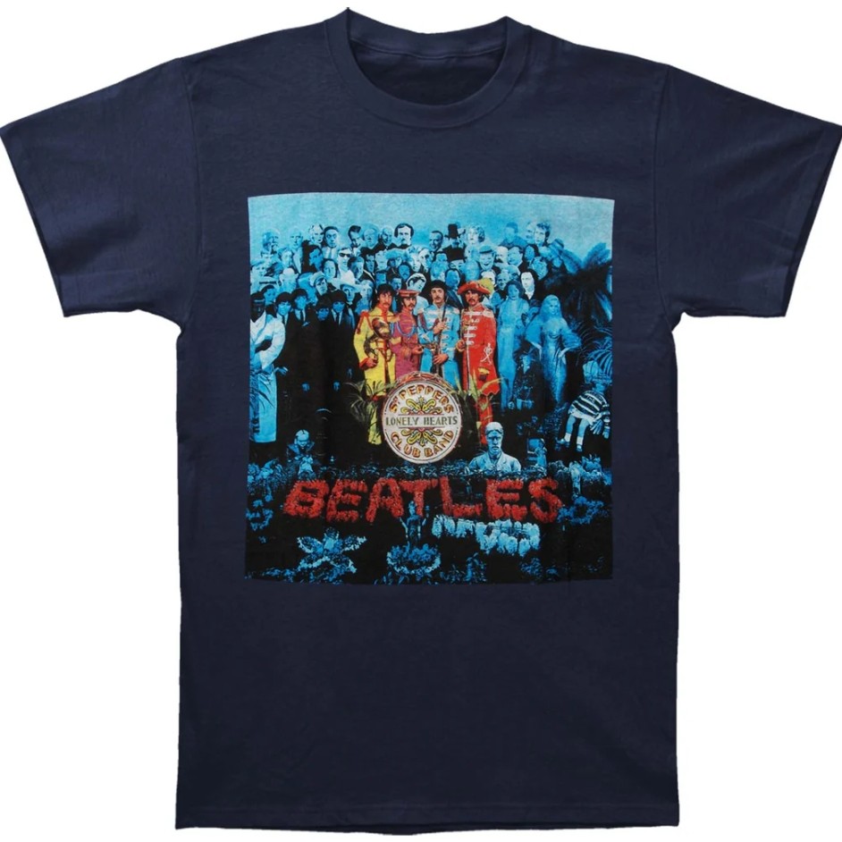 Kaos Slim Fit Beatles Sgt Pepper Unisex Pria Wanita