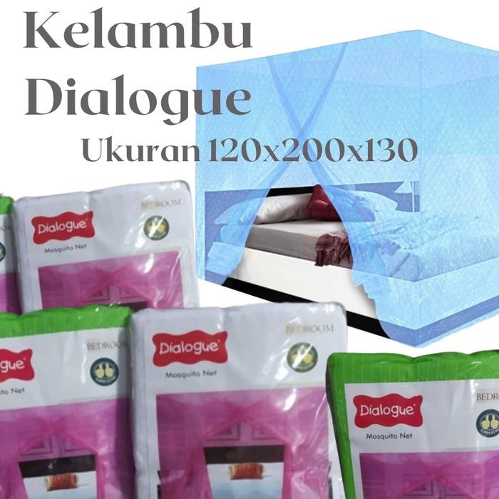 Kelambu Dialogue Polos 120 x 200 x 130 cm / Kelambu Anti Nyamuk Semarang
