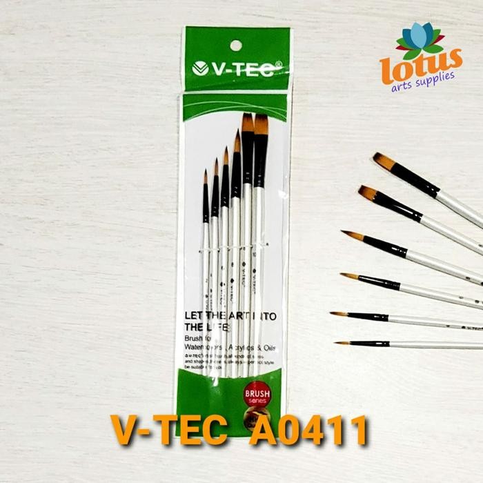

V-TEC Brush A0411 set 6 / Kuas Lukis