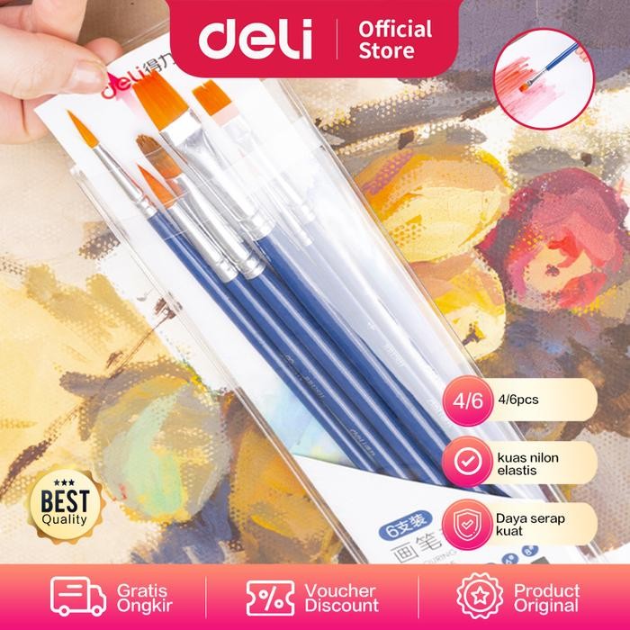 

Deli set kuas warna biru (4 pcs / pack) kombinasi bentuk kuas 73867