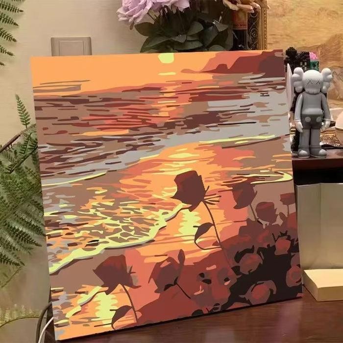 

FIVEVOO Melukis 20 x 20cm/ Canvas Paint By Number Kit DIY/ Digital Painting Kit Kanvas Painting-Alat