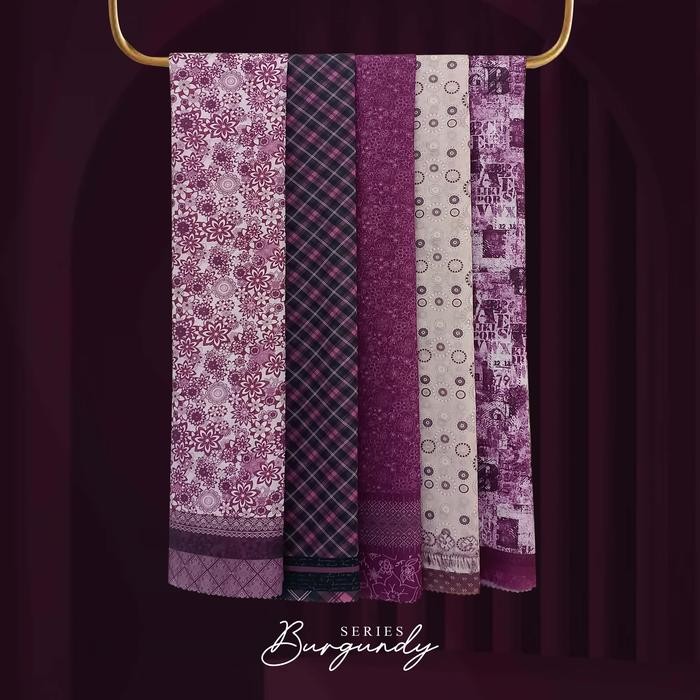 (Allthebest) Hijab Segi Empat / Syari Motif /Jilbab Jumbo Burgundy Series 140x140, 130x130 & 120x120