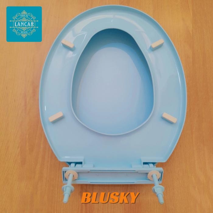 tutup closet duduk toilet cover universal toto american standard biru