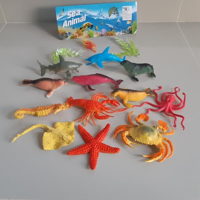 Mainan Set Hewan Laut Karet Besar - Figur Binatang Satwa Liar Edukatif