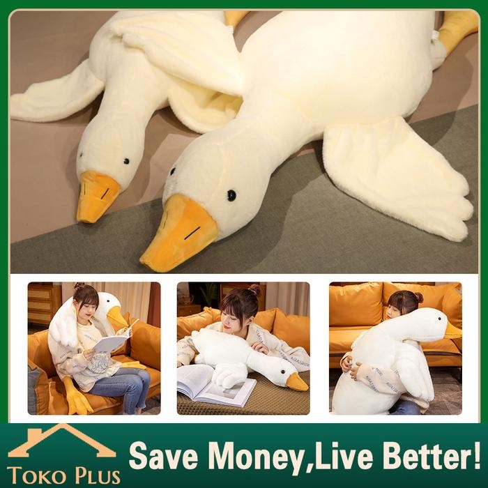 160cmBebek Raksasa Mainan Mewah Berbulu Bantal Tidur Hewan Lucu Boneka