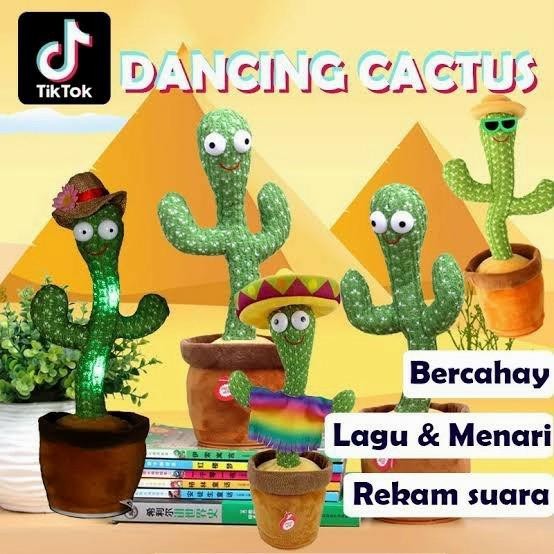 Cactus Toy Boneka Pintar Kaktus Joget Joget Goyang Bisa Ngomong