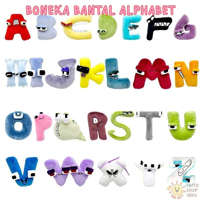 TAIYO Boneka Bantal Alphabet 26 Huruf Plush Stuffed Doll Motif Alfabet Lore